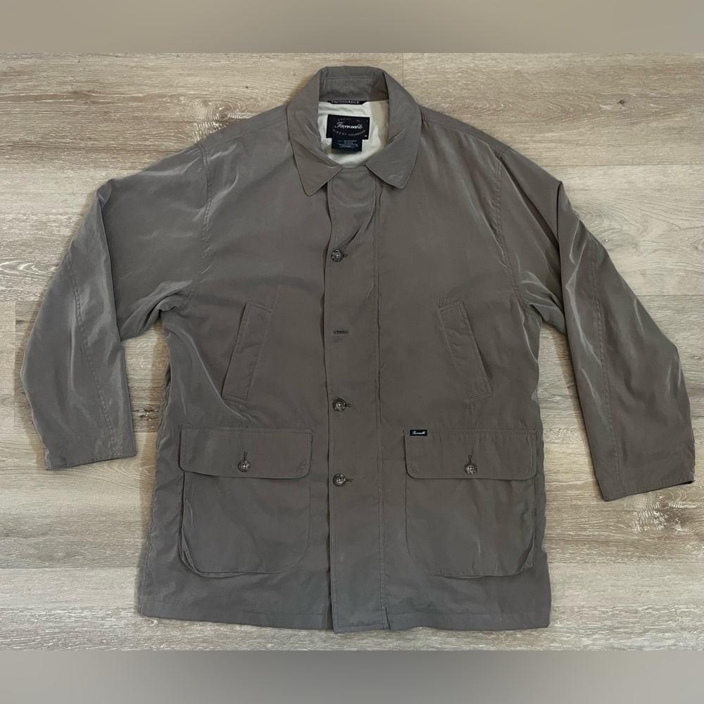 Facconable Leather Trimmed Barn Jacket